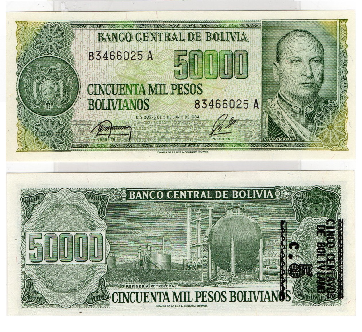 Bolivia #196(1)  5 Centavos de Boliviano